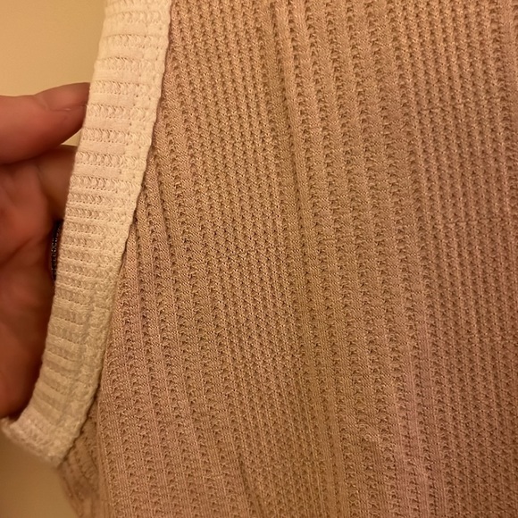 Joah Brown Tan and White Ribbed Tank Top - Picture 2 of 4